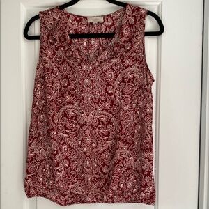 Red Paisley Sleeveless Top